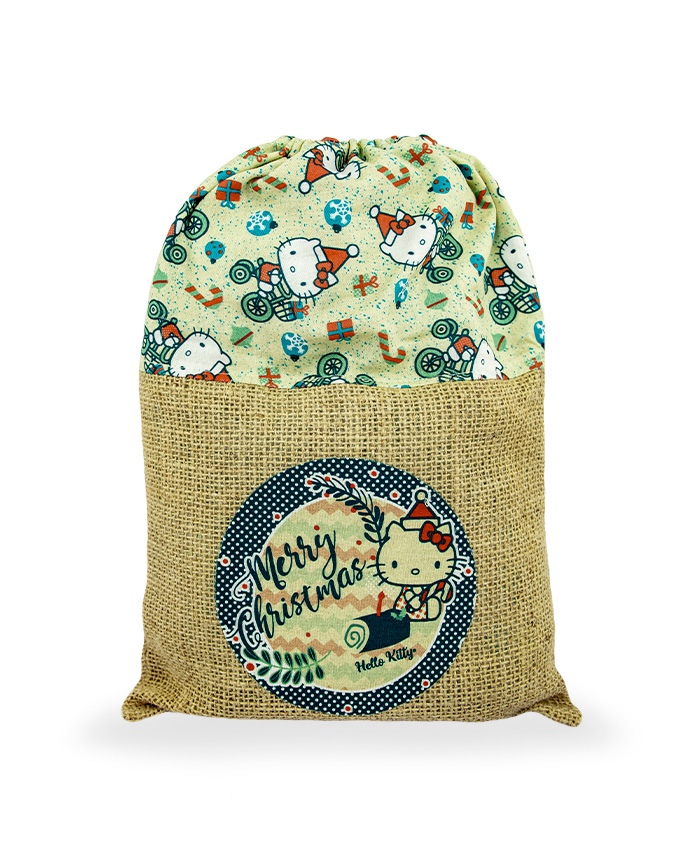 Saquinho de Juta Natal Vintage - Hello Kitty